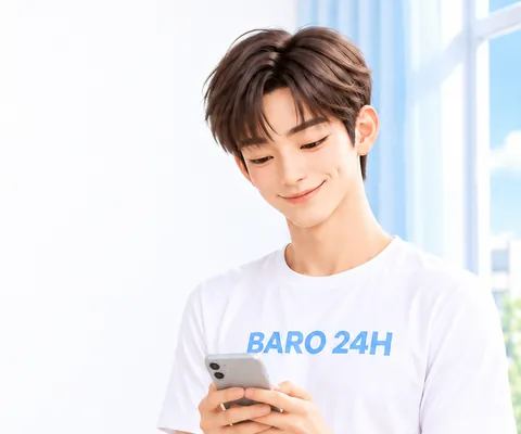 차분한 표정으로 안내하는 남성 3D 인물